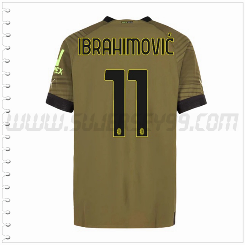 Tercera Camiseta Futbol AC Milan IBRAHIMOVIĆ #11 2022 2023