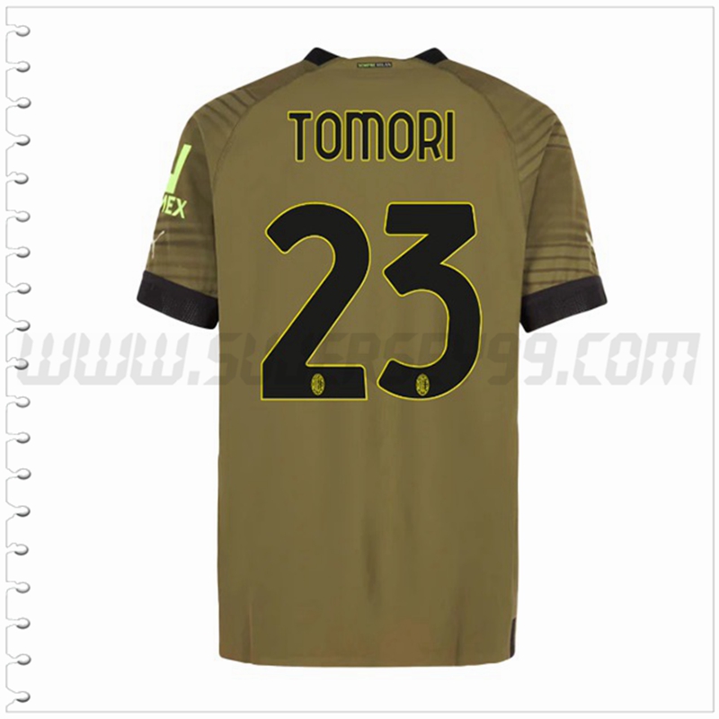 Tercera Camiseta Futbol AC Milan TOMORI #23 2022 2023