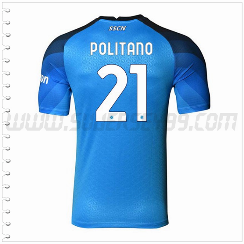 Primera Camiseta Futbol SSC Nápoles POLITANO #21 2022 2023