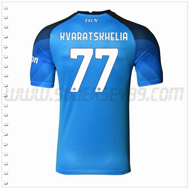 Primera Camiseta Futbol SSC Nápoles KVARATSKHELIA #77 2022 2023