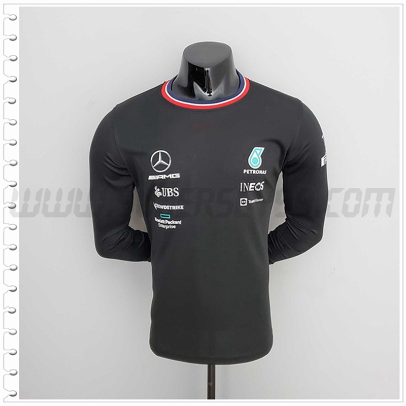 Camiseta Entrenamiento Manga Larga F1 Mercedes Benz Team Negro 2022