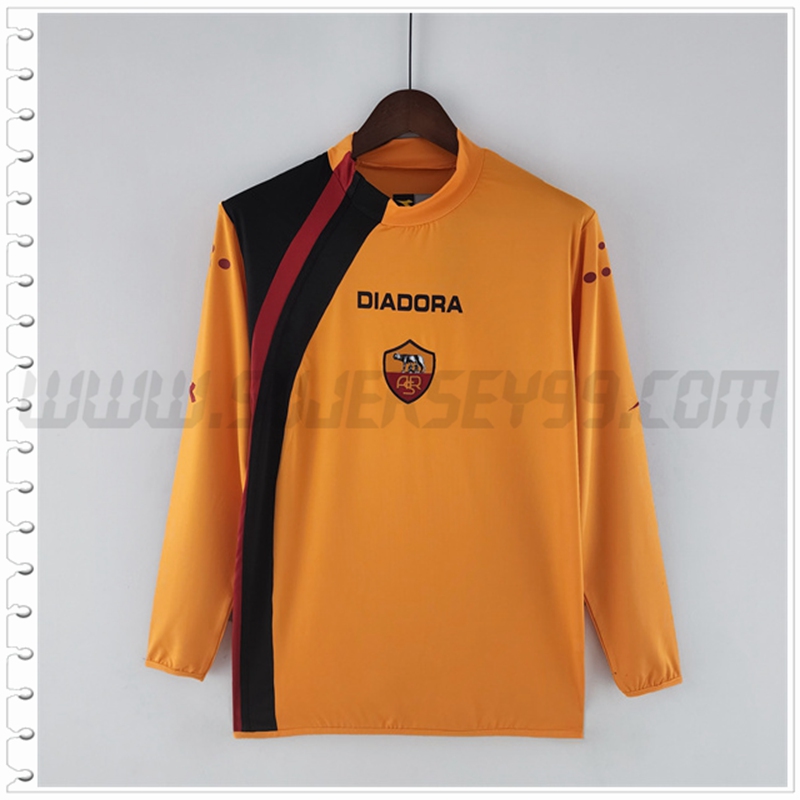 Primera Camiseta Futbol AS Roma Manga Larga Retro 2005/2006