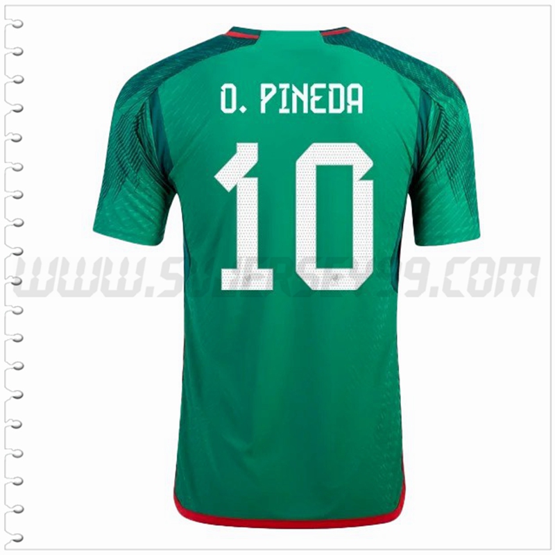 Primera Camiseta Futbol México O. PINEDA #10 2022 2023