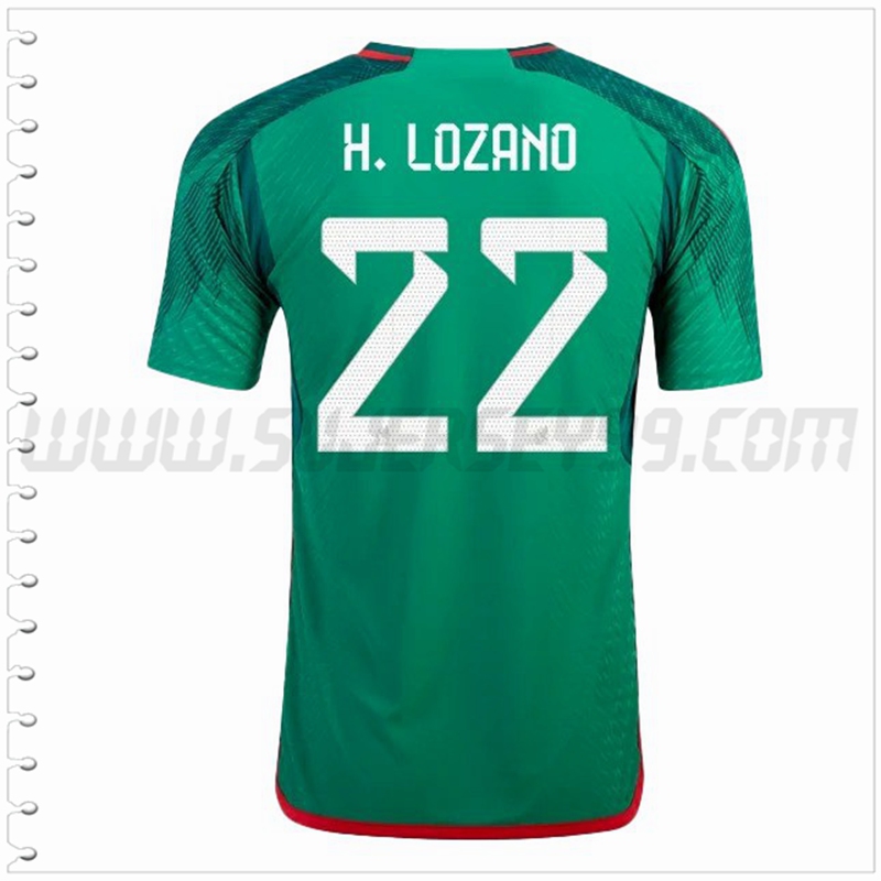 Primera Camiseta Futbol México H. LOZANO #22 2022 2023