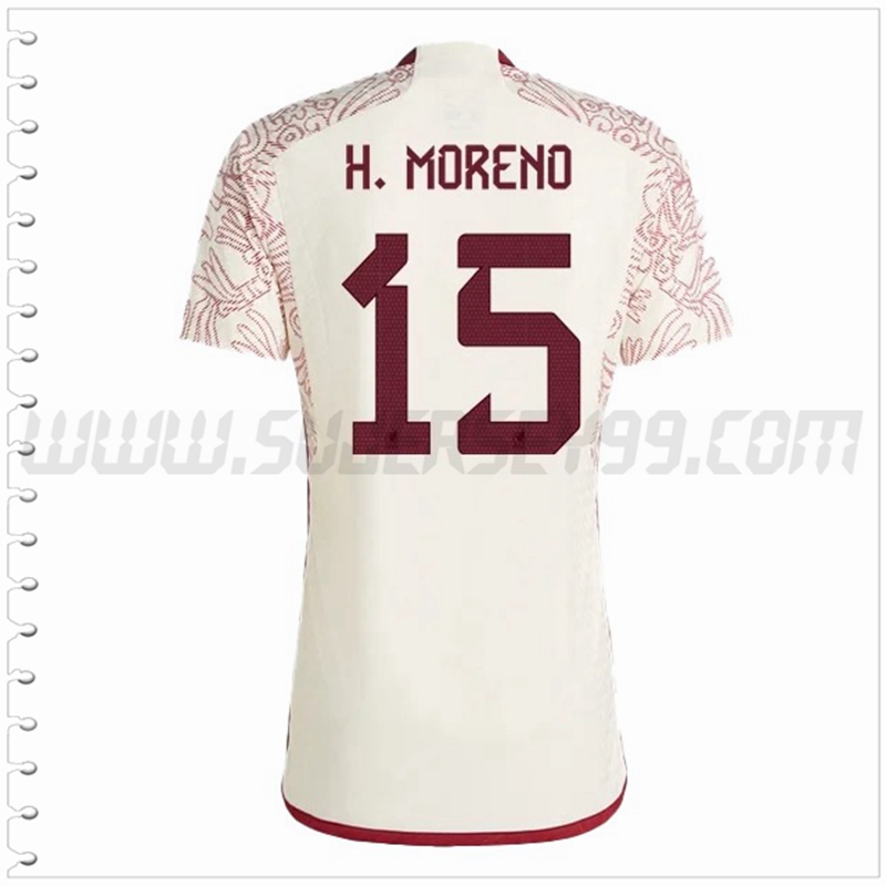 Segunda Camiseta Futbol México H. MORENO #15 2022 2023