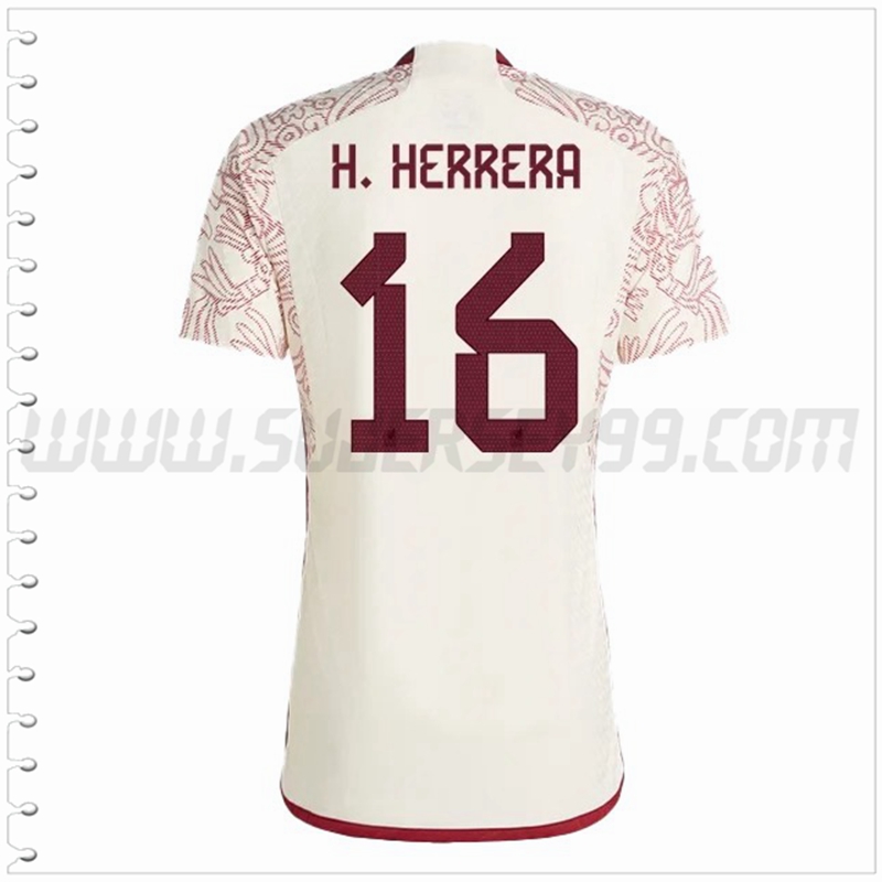 Segunda Camiseta Futbol México H. HERRERA #16 2022 2023