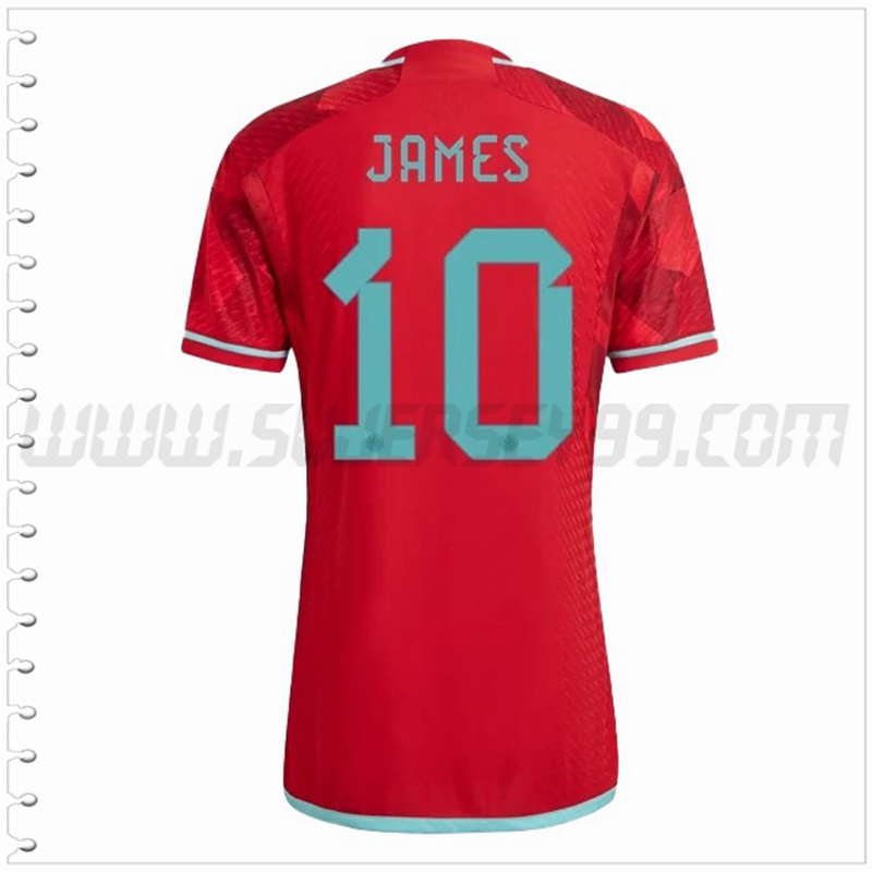 Segunda Camiseta Futbol Colombia JAMES #10 2022 2023