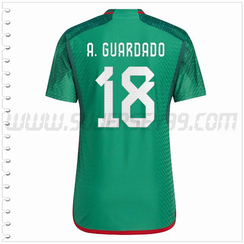 Primera Camiseta Futbol México A. GUARDADO #18 2022 2023