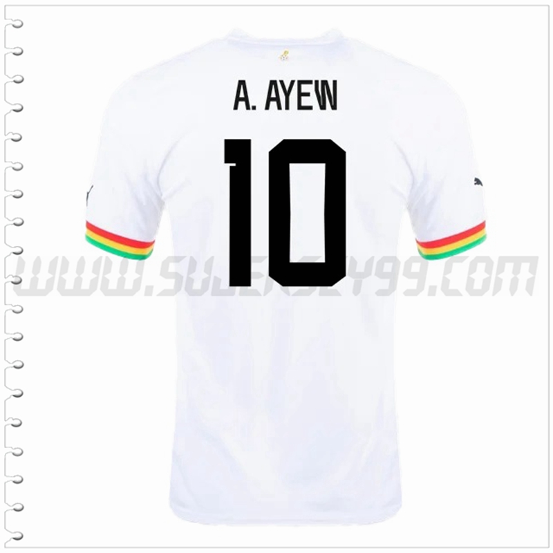 Primera Camiseta Futbol Ghana A.AYEW #10 2022 2023