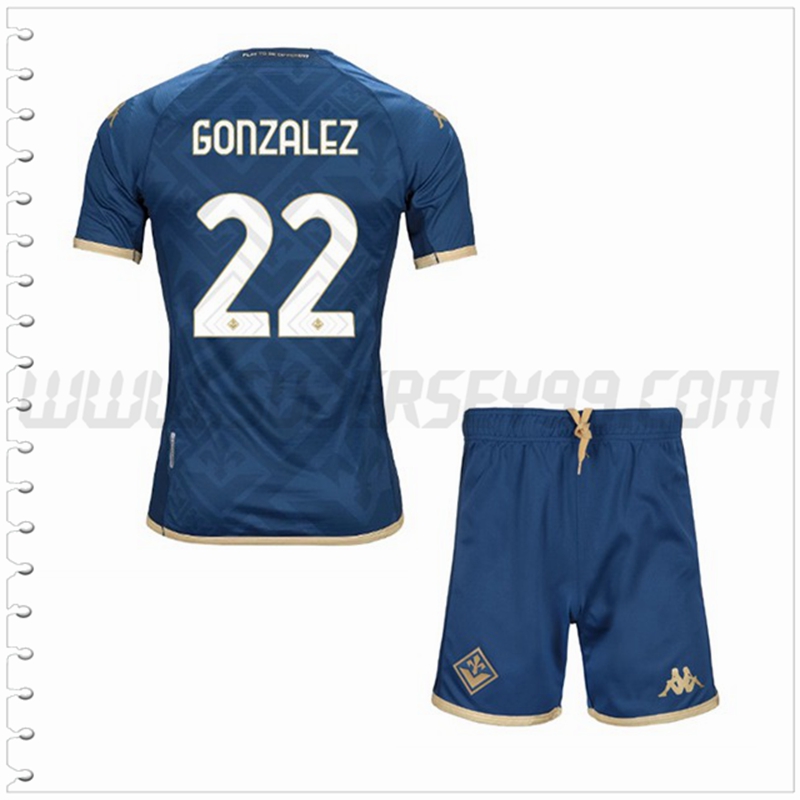 Equipacion del ACF Fiorentina GONZALEZ #22 Ninos 2022 2023