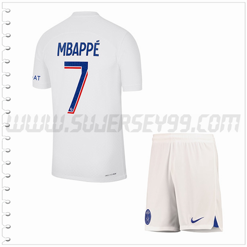 Equipacion del Paris PSG MBAPPÉ #7 Ninos 2022 2023