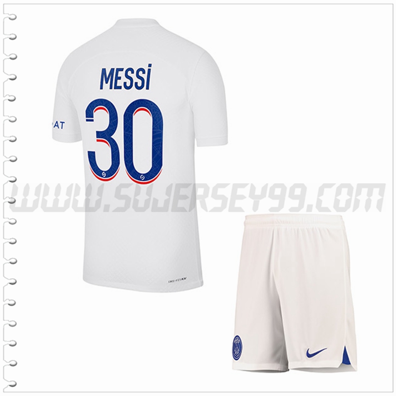 Equipacion del Paris PSG MESSI #30 Ninos 2022 2023