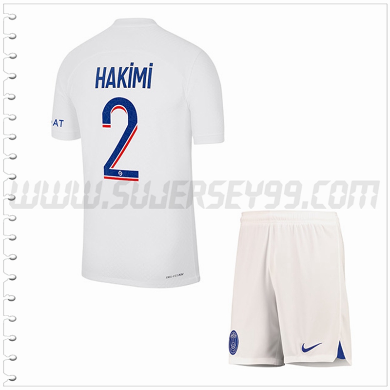 Equipacion del Paris PSG HAKIMI #2 Ninos 2022 2023