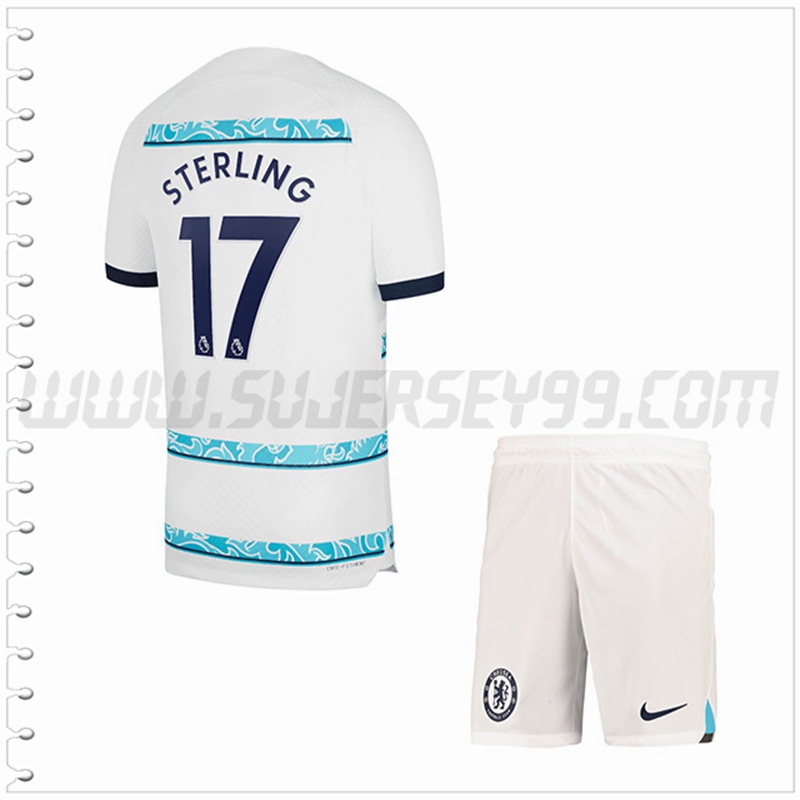 Equipacion del FC Chelsea STERLING #17 Ninos 2022 2023