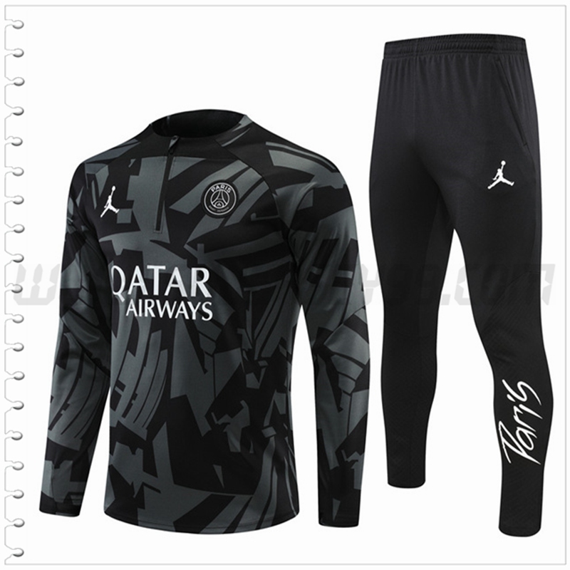 Chandal Futbol Jordan PSG Negro/Gris 2022 2023