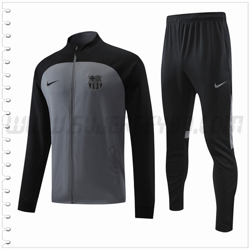 Chaqueta Chandal Futbol FC Barcelona Negro/Gris 2022 2023