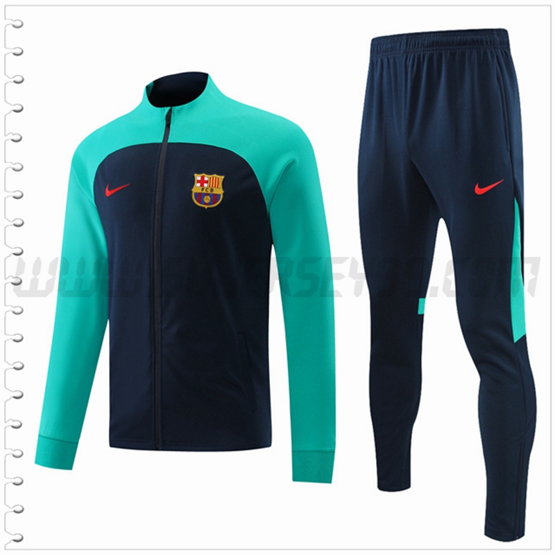 Chaqueta Chandal Futbol FC Barcelona Azul Marin/Verde 2022 2023