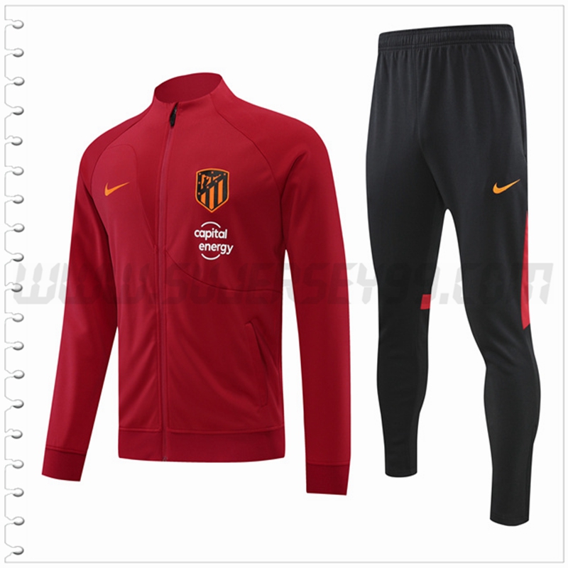 Chaqueta Chandal Futbol Atletico Madrid Rojo 2022 2023