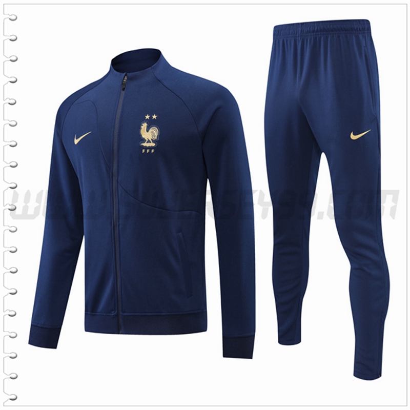 Chaqueta Chandal Futbol Francia Azul Marino 2022 2023