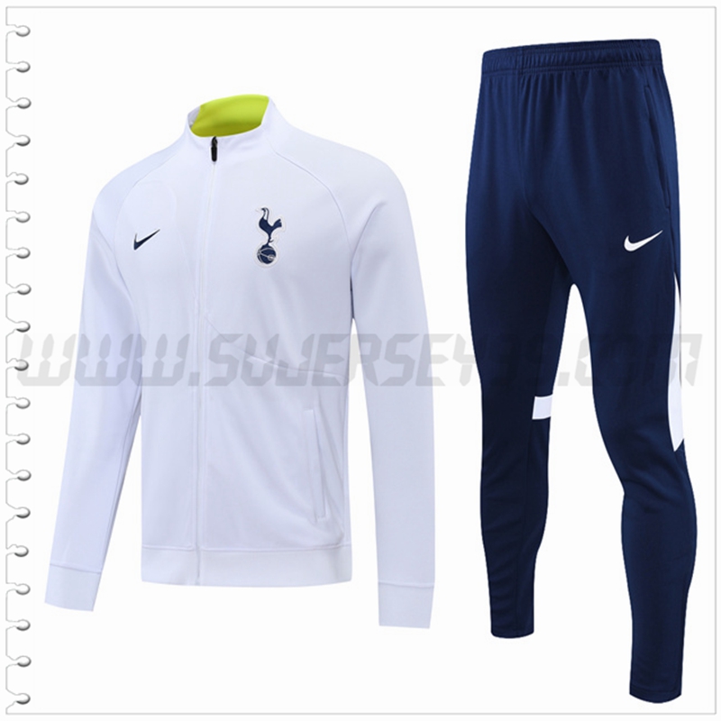 Chaqueta Chandal Futbol Tottenham Hotspurs Blanco 2022 2023