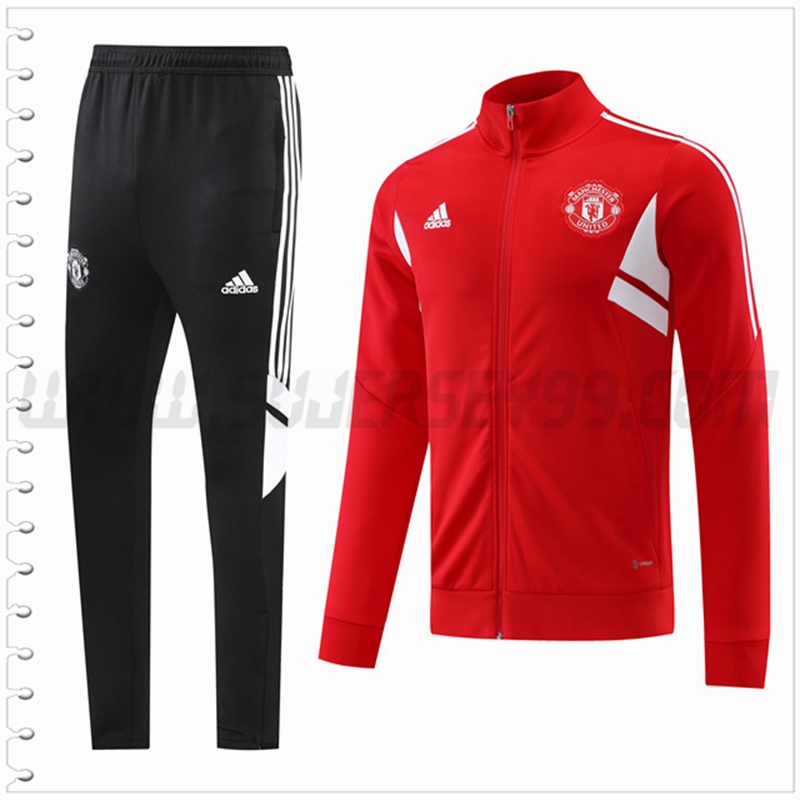 Chaqueta Chandal Futbol Manchester United Rojo 2022 2023