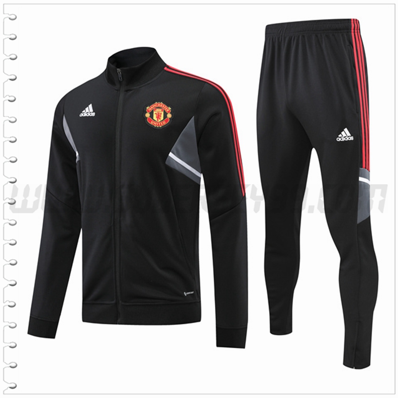 Chaqueta Chandal Futbol Manchester United Negro 2022 2023