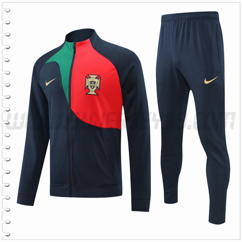 Chaqueta Chandal Futbol Portugal Negro/Rojo 2022 2023