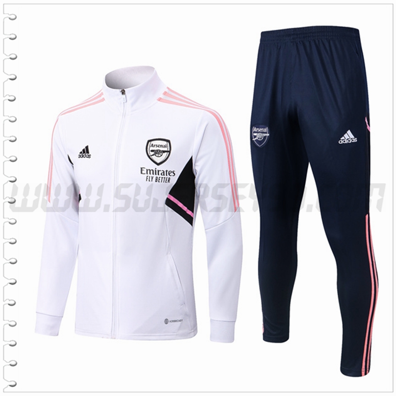 Chaqueta Chandal Futbol Arsenal Blanco 2022 2023