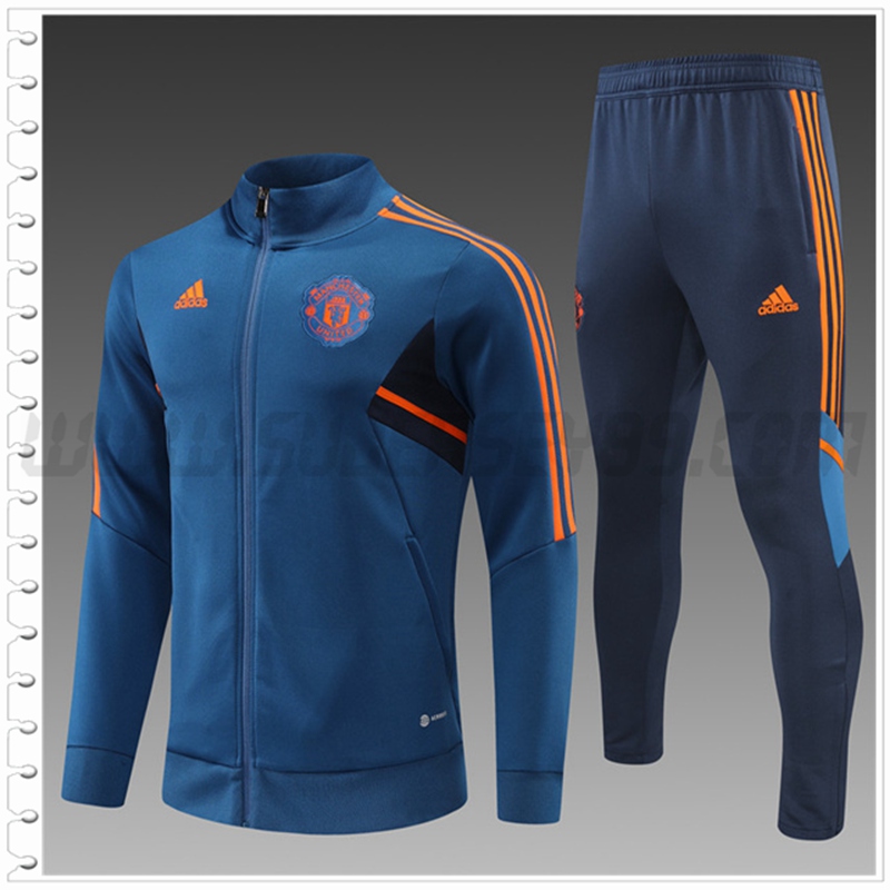 Chaqueta Chandal Futbol Manchester United Ninos Azul 2022 2023