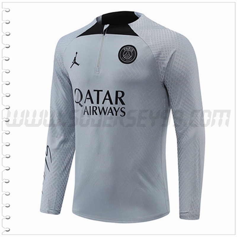 Sudadera Entrenamiento Jordan PSG Gris 2022 2023