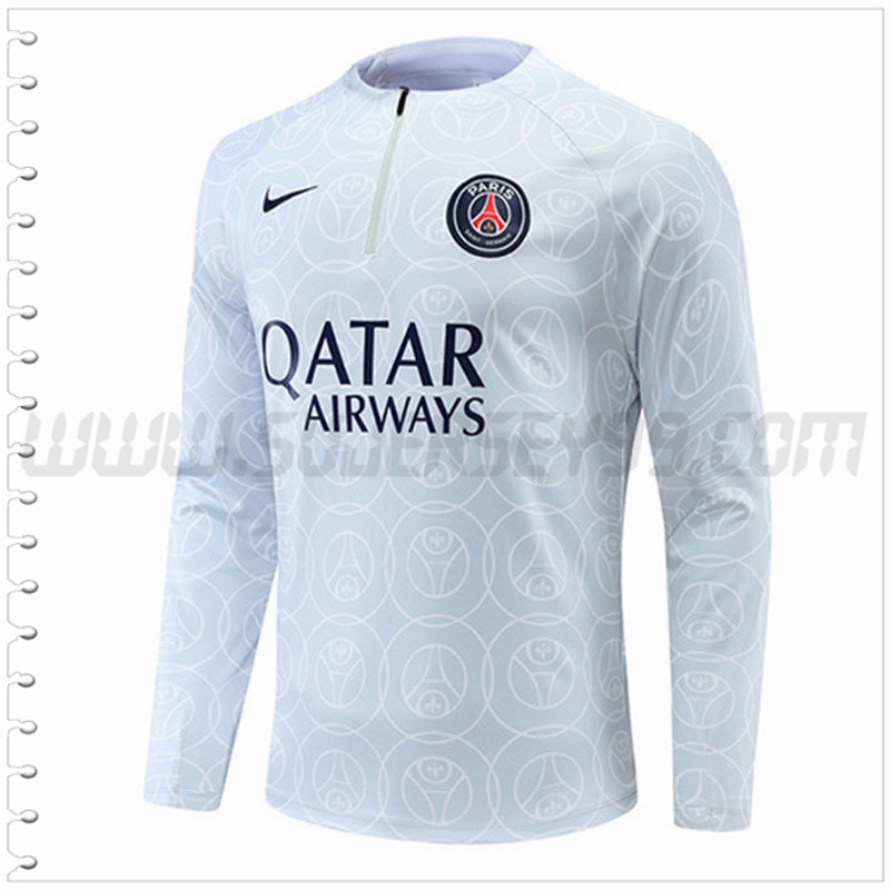 Sudadera Entrenamiento PSG Blanco/Gris 2022 2023