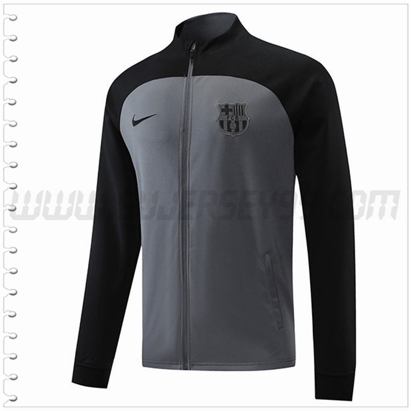 Chaqueta Futbol FC Barcelona Negro/Gris 2022 2023