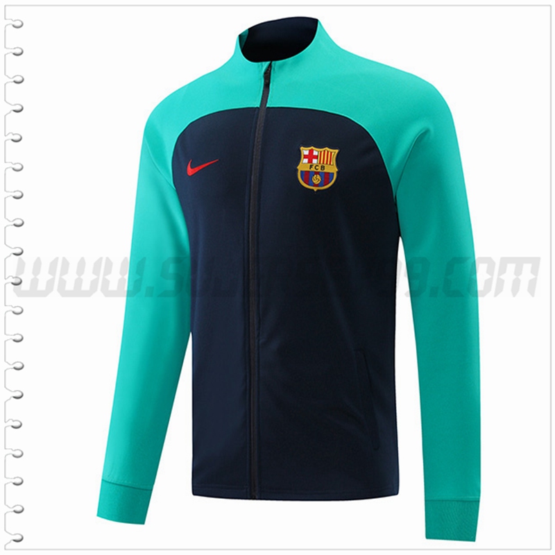 Chaqueta Futbol FC Barcelona Azul Marin/Verde 2022 2023