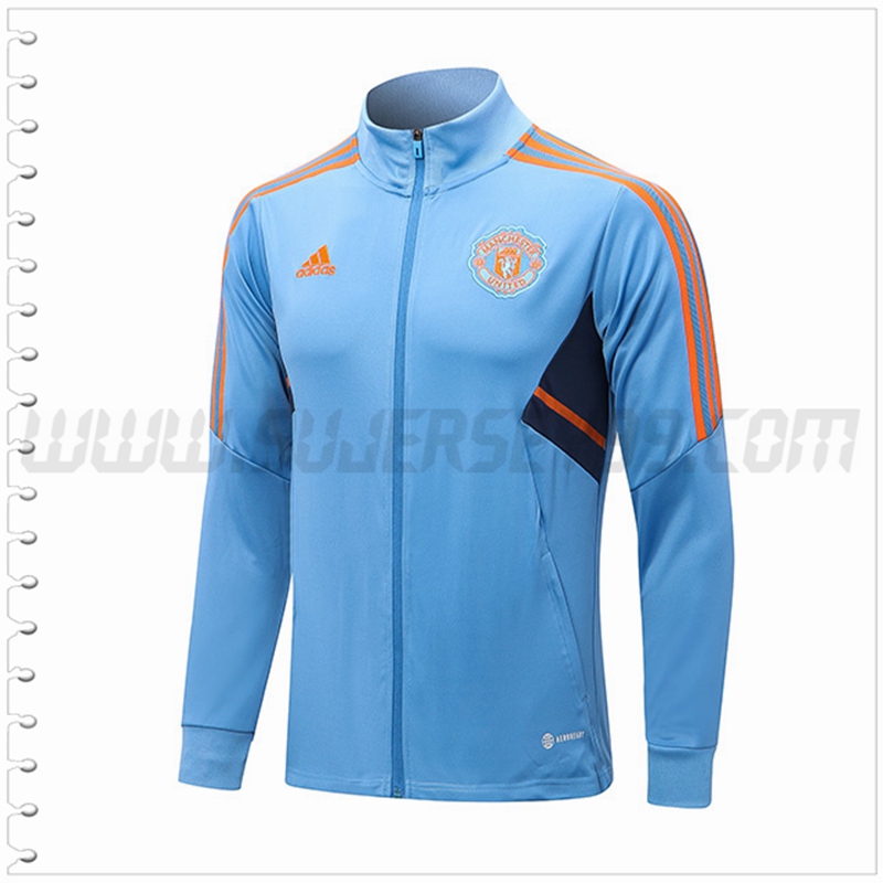 Chaqueta Futbol Manchester United Azul claro 2022 2023