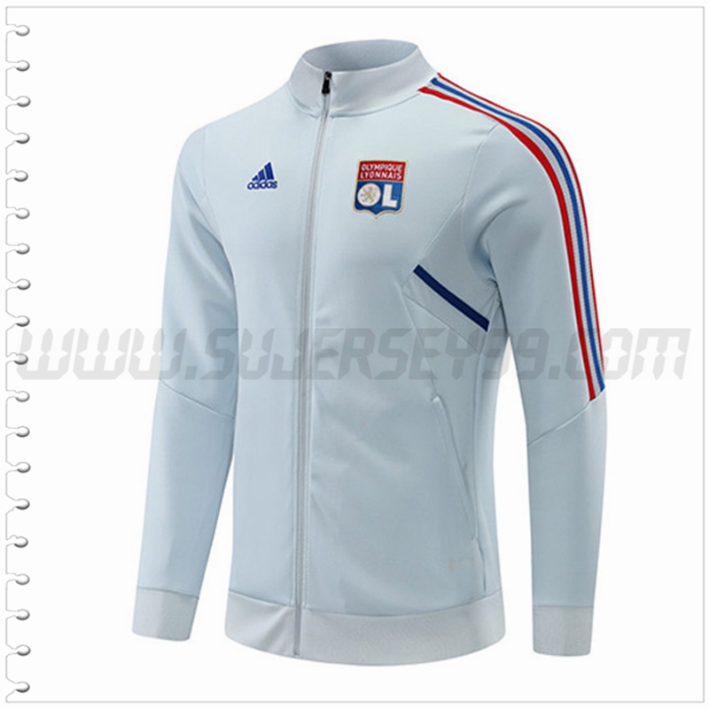 Chaqueta Futbol Lyon Gris 2022 2023