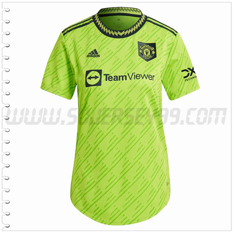 Tercera Camiseta Futbol Manchester United Mujer 2022 2023