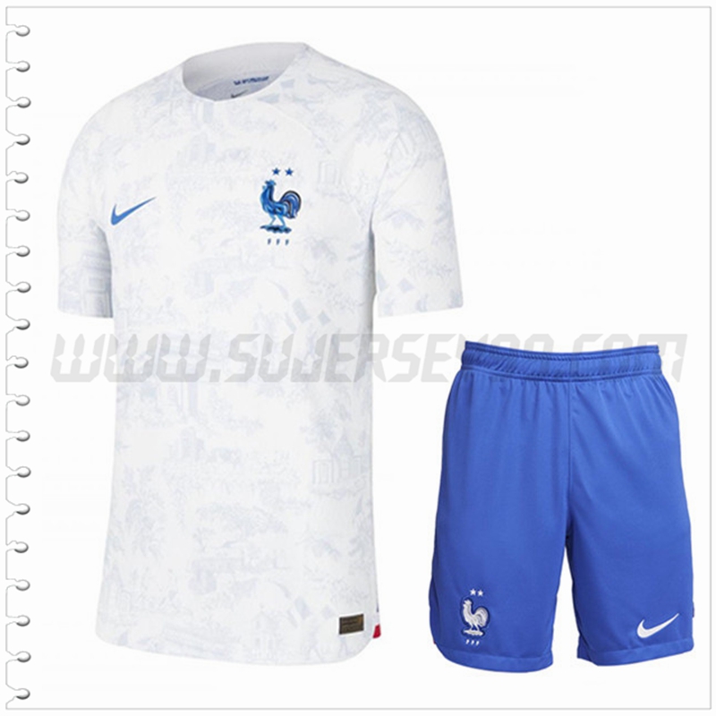 Segunda Equipacion del Francia + Pantalones Cortos 2022 2023