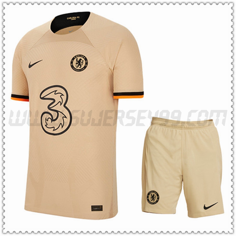 Tercera Equipacion del FC Chelsea Beige + Pantalones Cortos 2022 2023