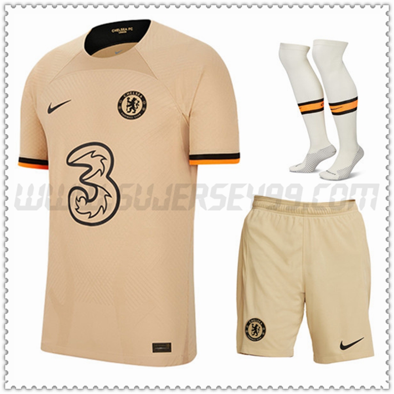 Tercera Equipacion del FC Chelsea Beige (Pantalones + Calcetines) 2022 2023