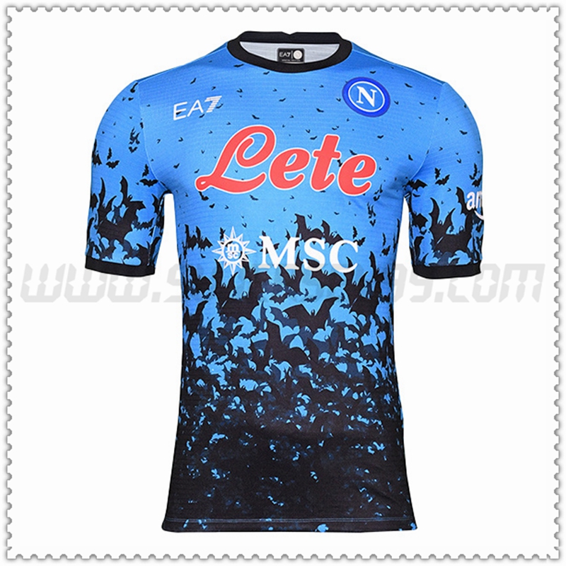 Nuevo Camiseta SSC Nápoles Azul Negro Halloween 2022 2023