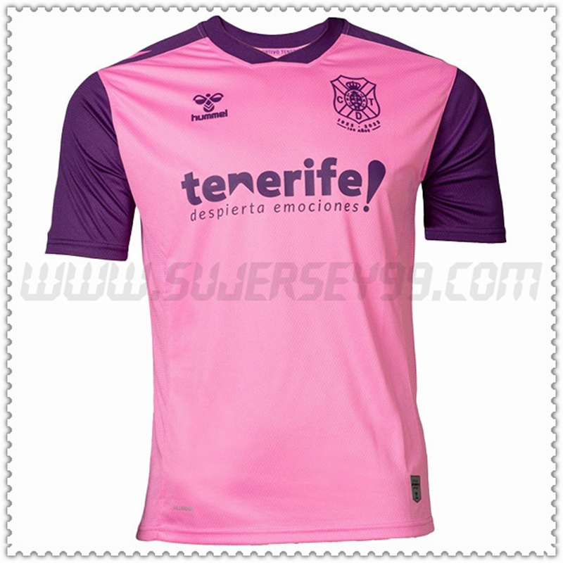 Tercera Nuevo Camiseta CD Tenerife Rosa 2022 2023