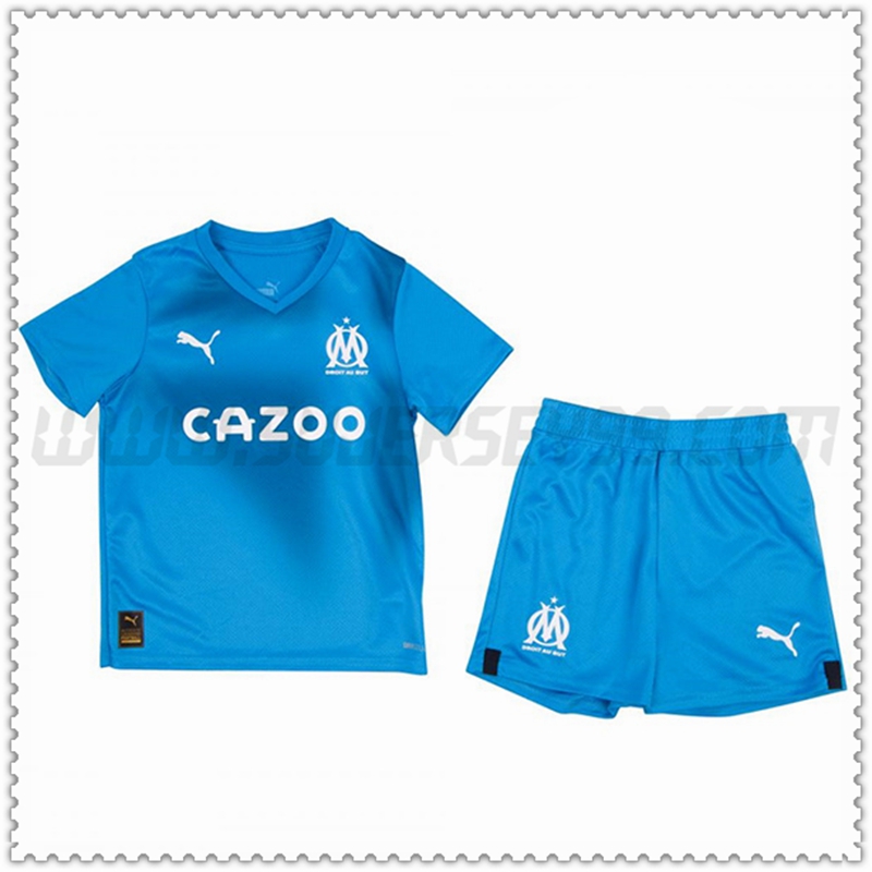 Tercera Nuevo Camiseta Marsella OM Ninos Azul 2022 2023