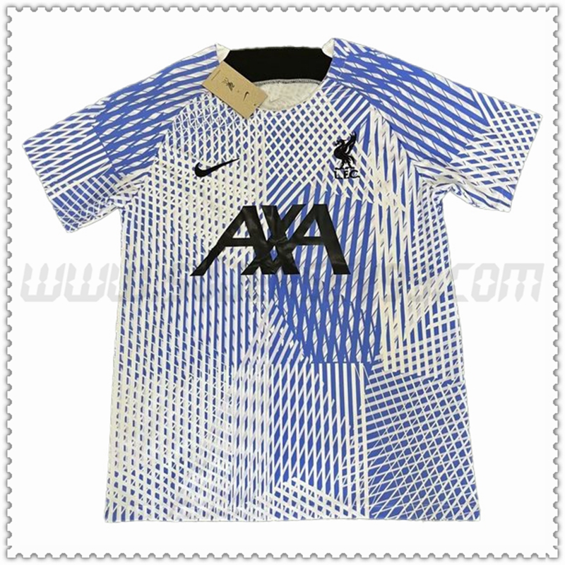 Camiseta Entrenamiento FC Liverpool Azul/Blanco 2022 2023