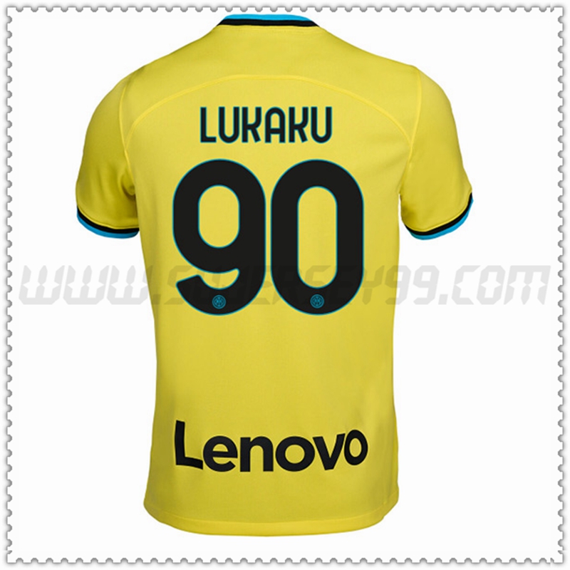 Tercera Camiseta Futbol Inter Milan LUKAKU #90 2022 2023