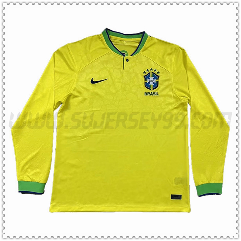 Primera Nuevo Camiseta Equipo Brasil Manga Larga 2022 2023