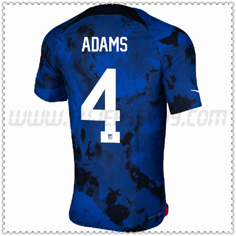 Segunda Camiseta Equipo Estados Unidos ADAMS #4 2022 2023