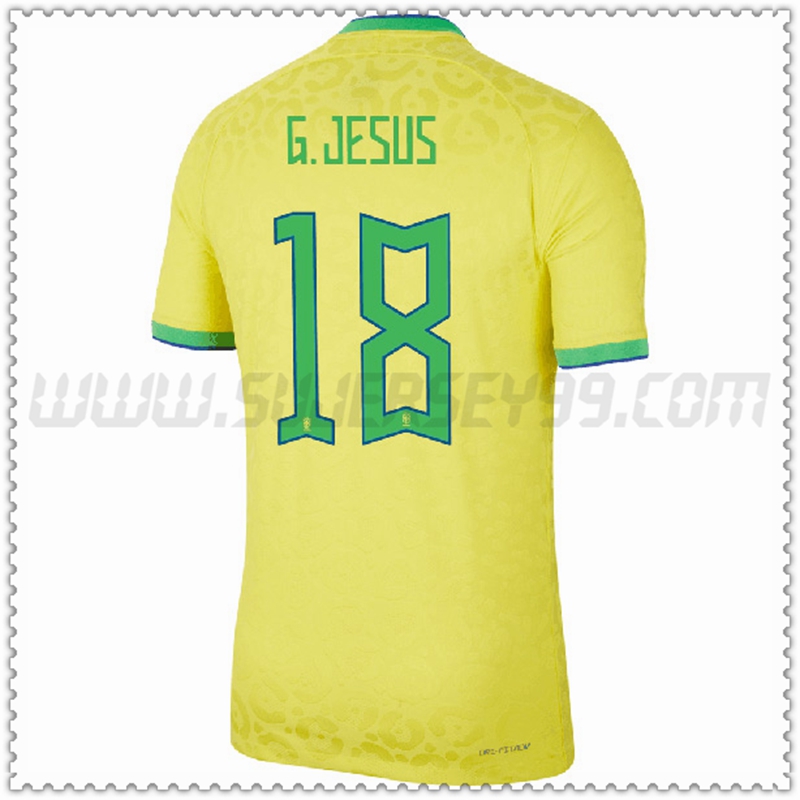 Primera Camiseta Equipo Brasil G.JESUS #18 2022 2023