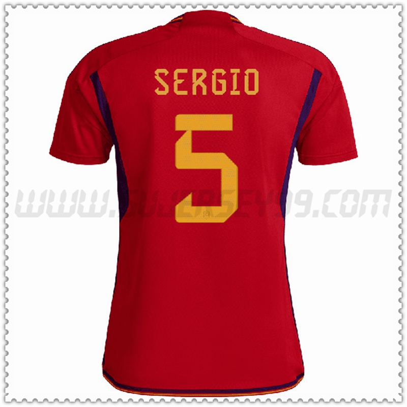 Primera Camiseta Equipo España SERGIO #5 2022 2023