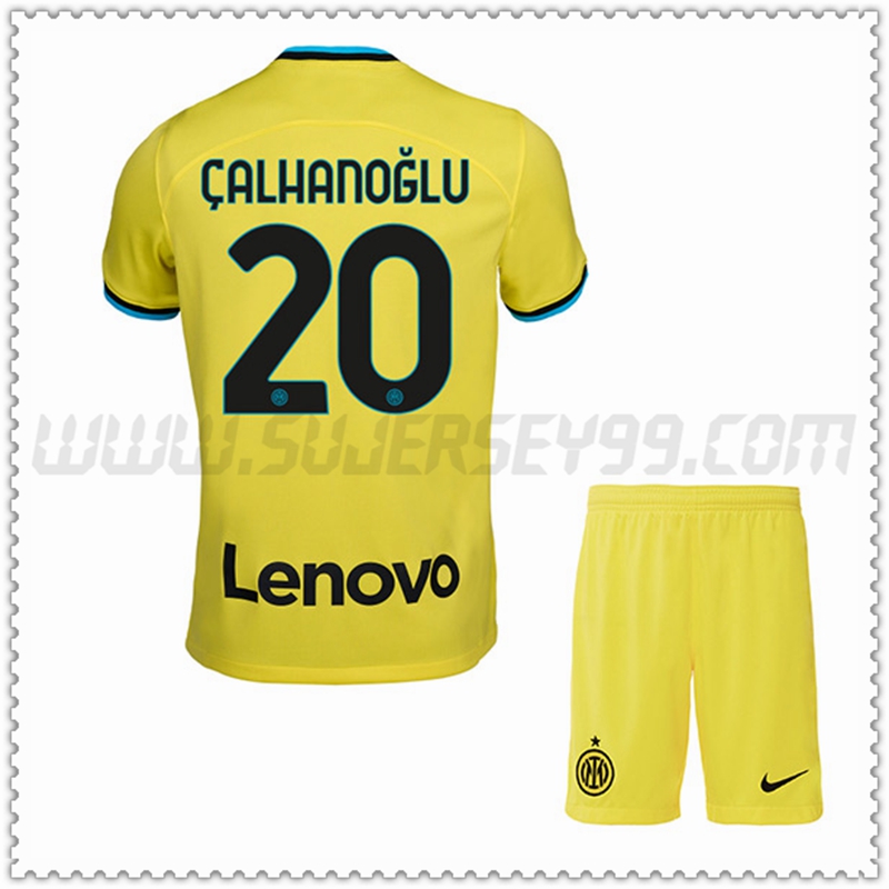 Equipacion del Inter Milan ÇALHANOGLU #20 Ninos 2022 2023