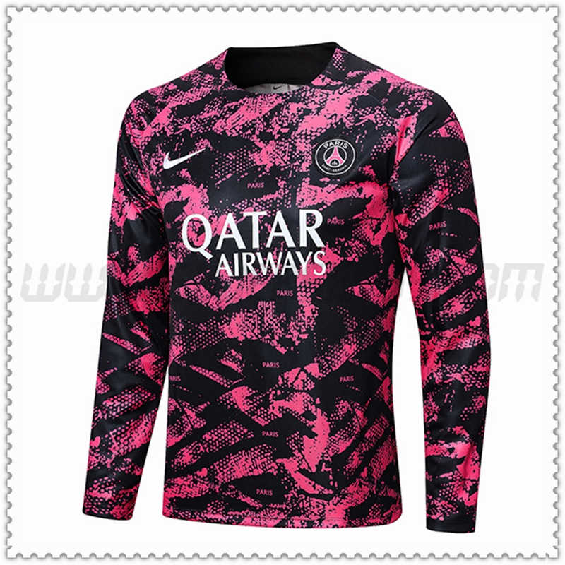 Sudadera Entrenamiento PSG Negro/Rosa 2022 2023